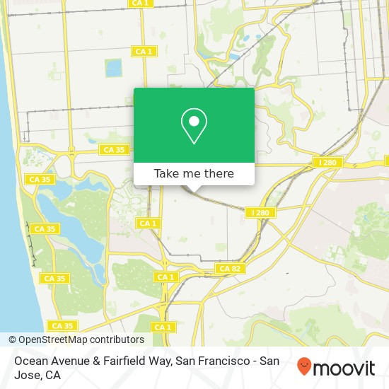 Mapa de Ocean Avenue & Fairfield Way