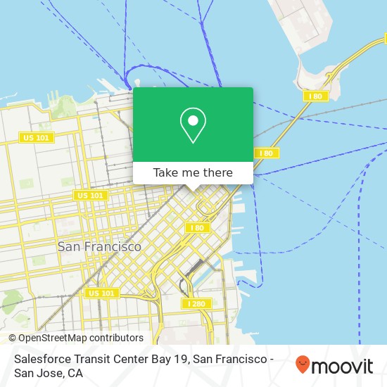 Mapa de Salesforce Transit Center Bay 19