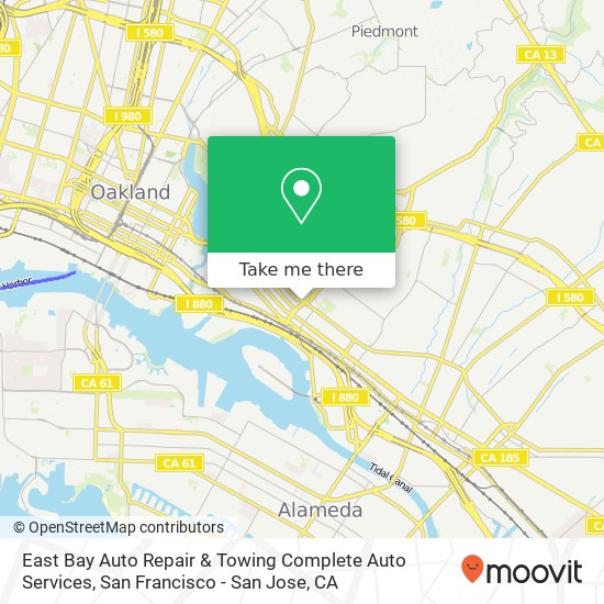 Mapa de East Bay Auto Repair & Towing Complete Auto Services