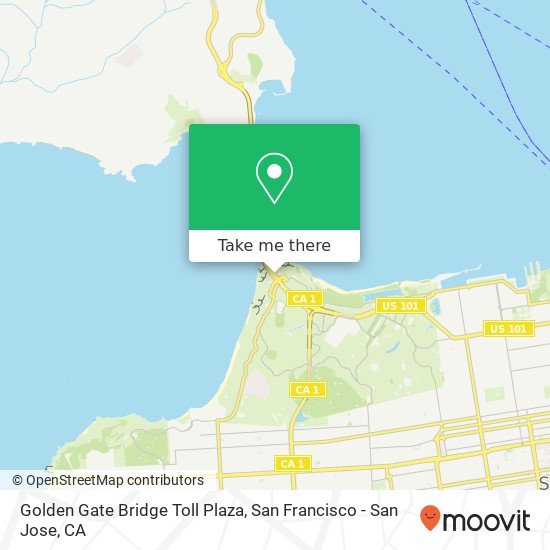 Golden Gate Bridge Toll Plaza map