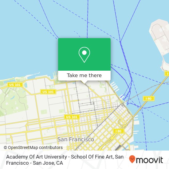 Academy Of Art University - School Of Fine Art map