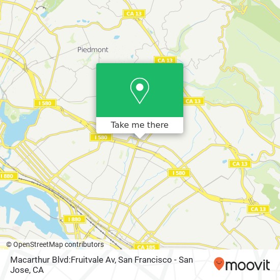 Mapa de Macarthur Blvd:Fruitvale Av