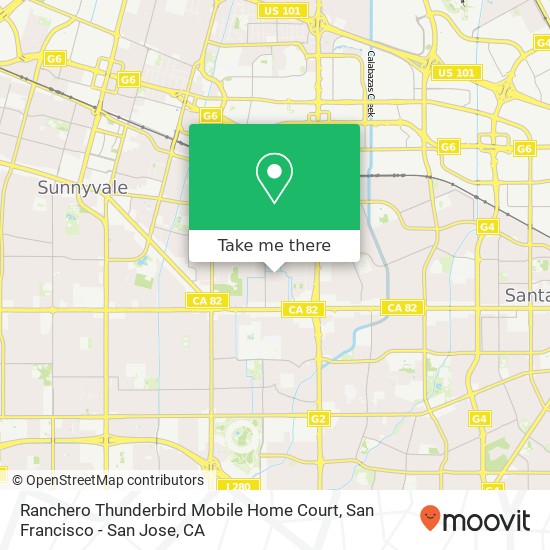 Mapa de Ranchero Thunderbird Mobile Home Court