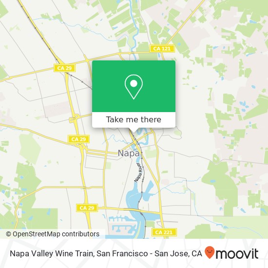 Napa Valley Wine Train map