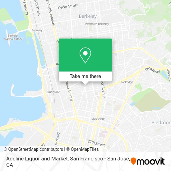 Adeline Liquor and Market map