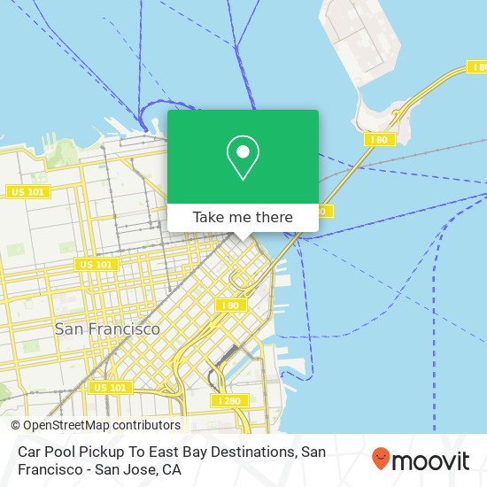 Car Pool Pickup To East Bay Destinations map