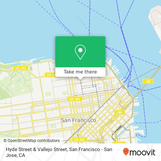 Hyde Street & Vallejo Street map
