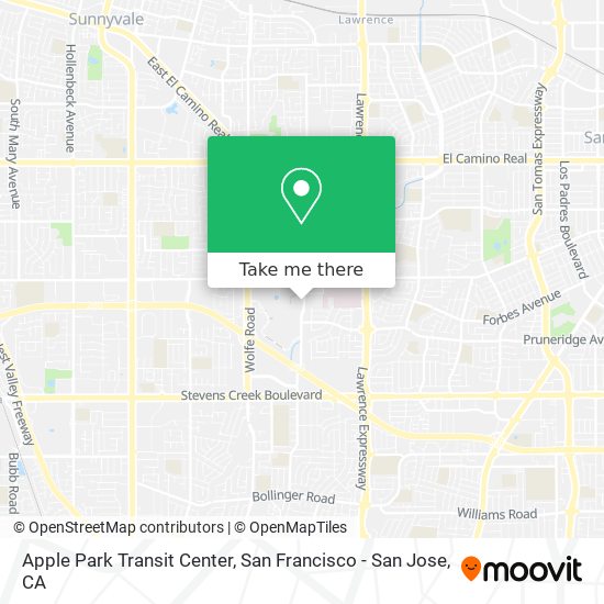 Apple Park Transit Center map