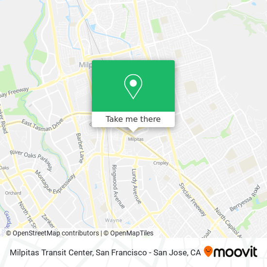 Milpitas Transit Center map