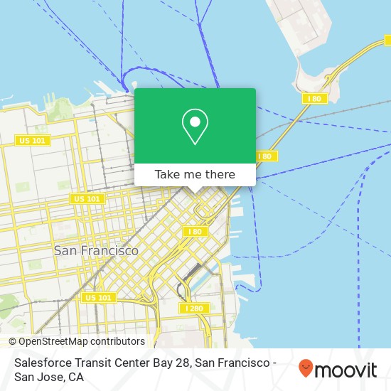 Mapa de Salesforce Transit Center Bay 28