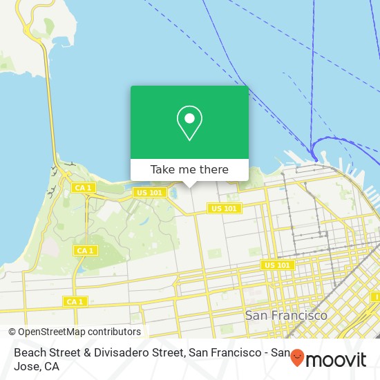 Mapa de Beach Street & Divisadero Street