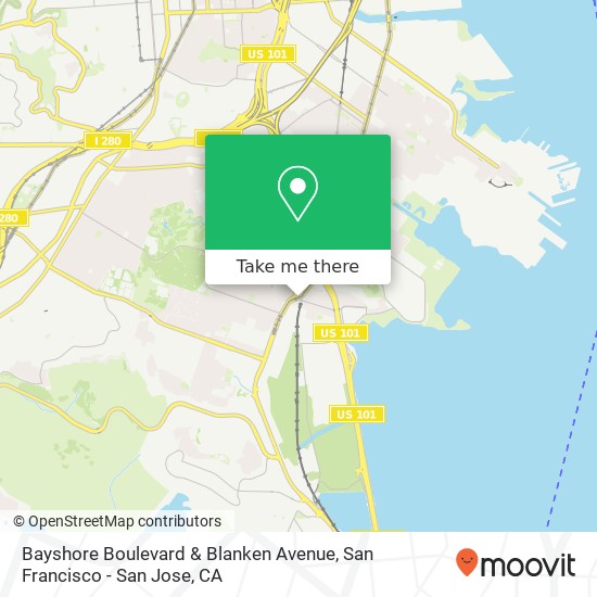 Bayshore Boulevard & Blanken Avenue map