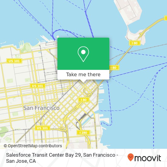 Mapa de Salesforce Transit Center Bay 29