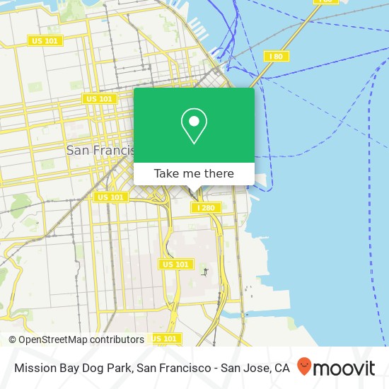 Mission Bay Dog Park map