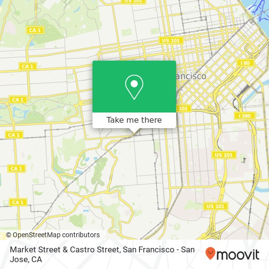 Market Street & Castro Street map