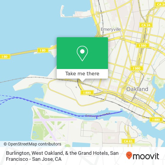 Burlington, West Oakland, & the Grand Hotels map