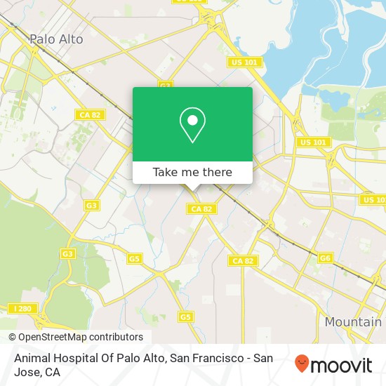 Animal Hospital Of Palo Alto map