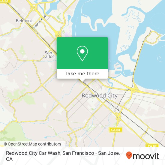 Mapa de Redwood City Car Wash