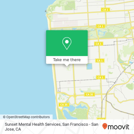 Sunset Mental Health Services map