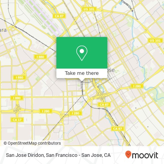 Mapa de San Jose Diridon