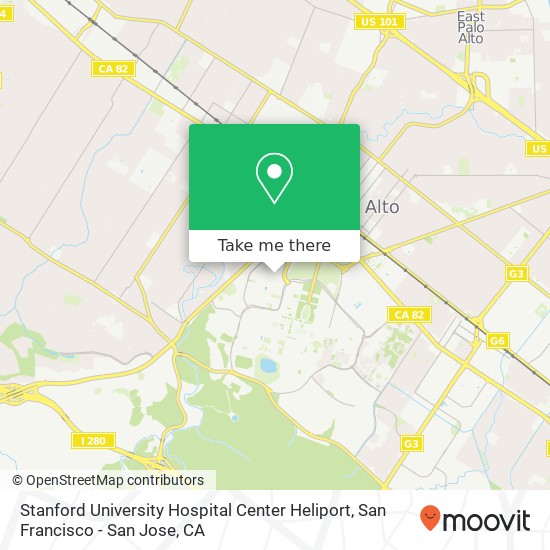 Stanford University Hospital Center Heliport map