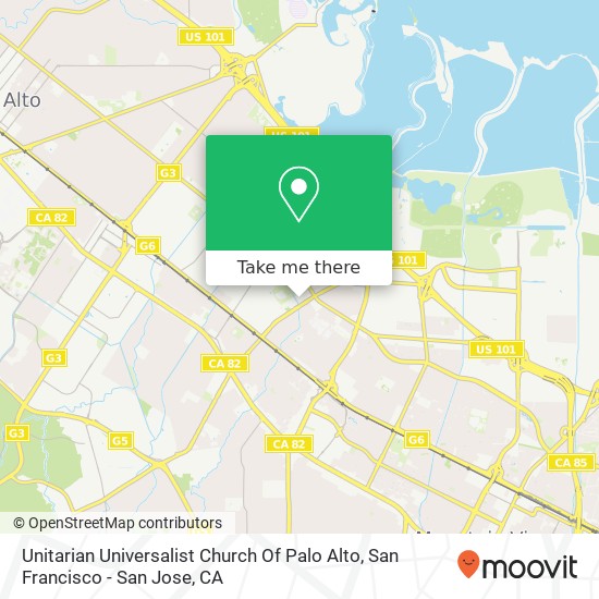 Mapa de Unitarian Universalist Church Of Palo Alto