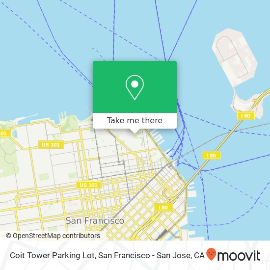 Mapa de Coit Tower Parking Lot