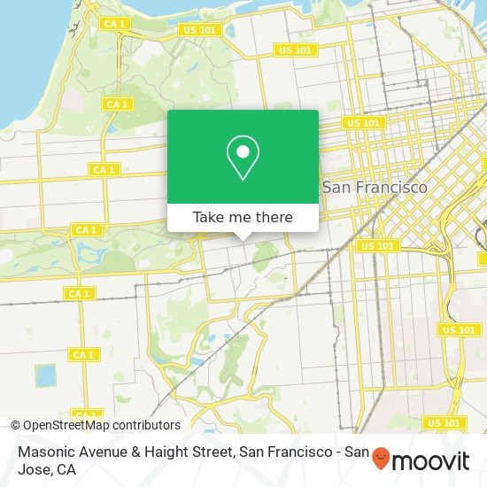 Masonic Avenue & Haight Street map