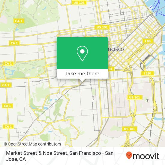 Market Street & Noe Street map