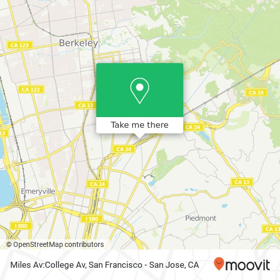 Mapa de Miles Av:College Av