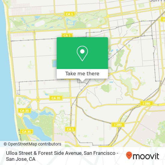 Ulloa Street & Forest Side Avenue map