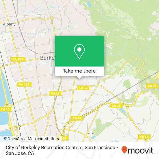 City of Berkeley Recreation Centers map
