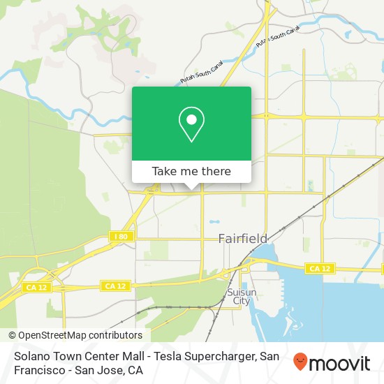 Solano Town Center Mall - Tesla Supercharger map