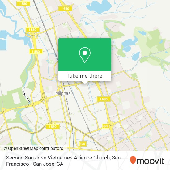 Second San Jose Vietnames Alliance Church map