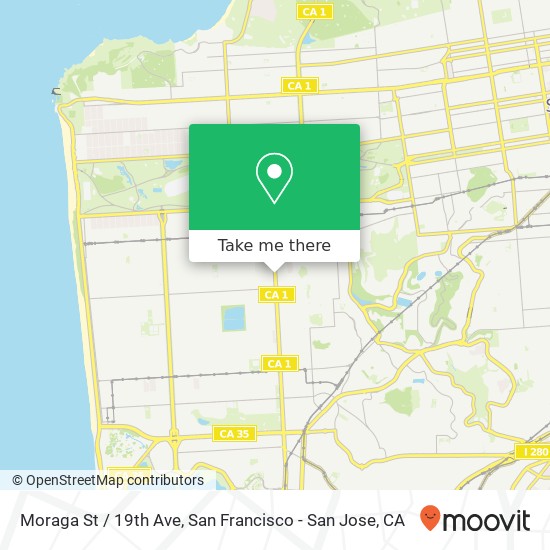 Mapa de Moraga St / 19th Ave
