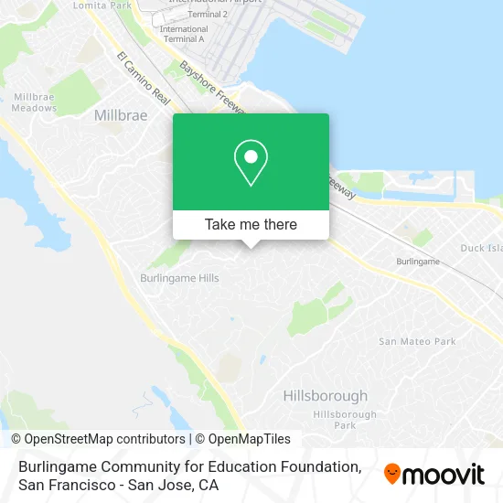 Mapa de Burlingame Community for Education Foundation
