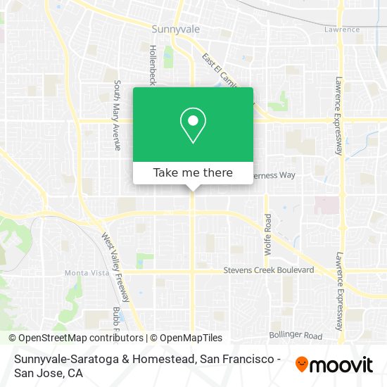 Sunnyvale-Saratoga & Homestead map