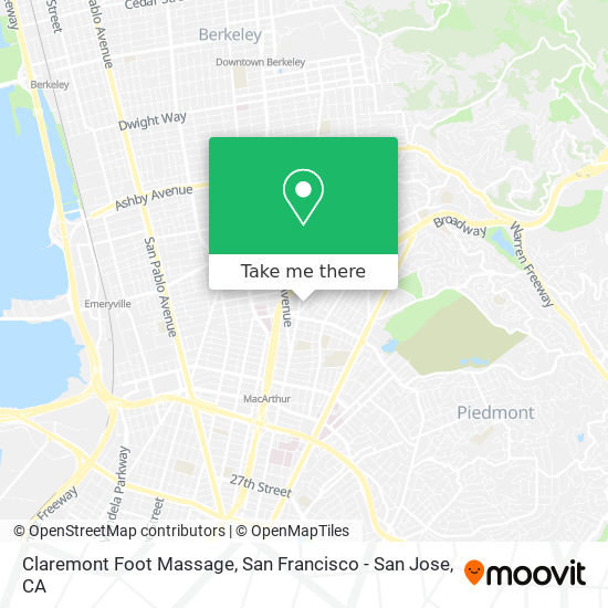 Claremont Foot Massage map