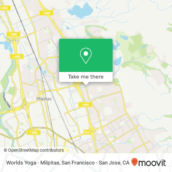 Mapa de Worlds Yoga - Milpitas