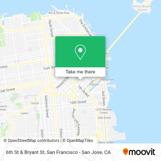 6th St & Bryant St map