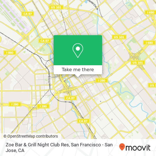 Zoe Bar & Grill Night Club Res map