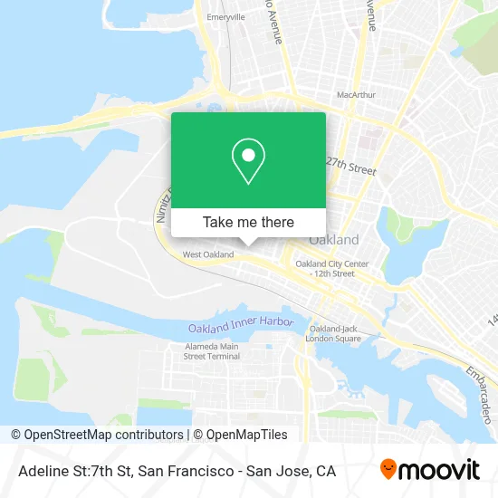 Adeline St:7th St map