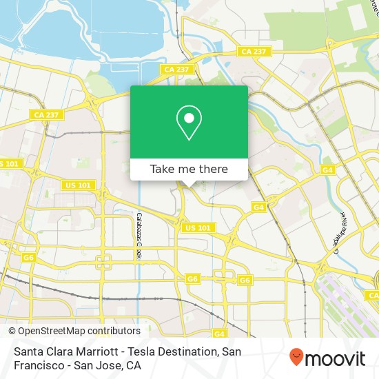 Mapa de Santa Clara Marriott - Tesla Destination