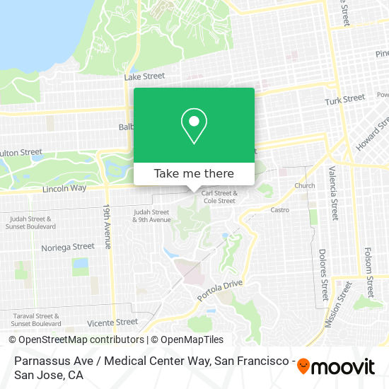 Mapa de Parnassus Ave / Medical Center Way