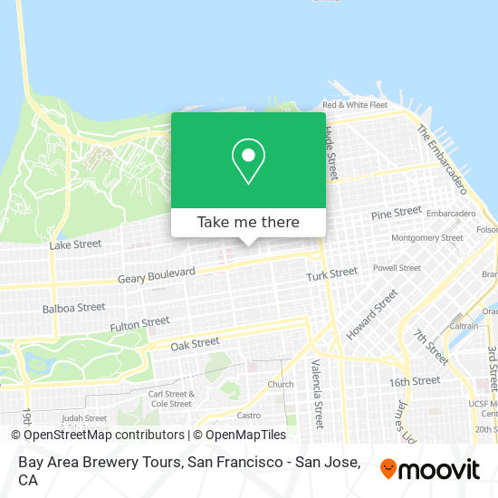 Bay Area Brewery Tours map