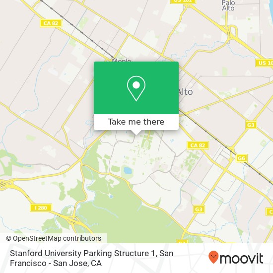 Stanford University Parking Structure 1 map