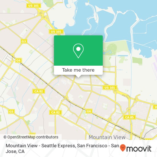 Mountain View - Seattle Express map