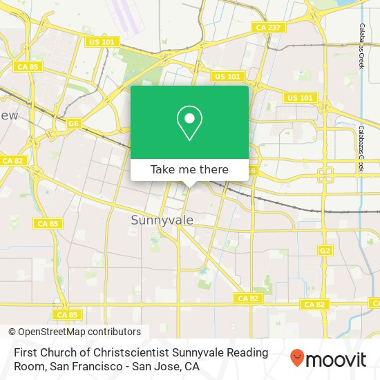 First Church of Christscientist Sunnyvale Reading Room map