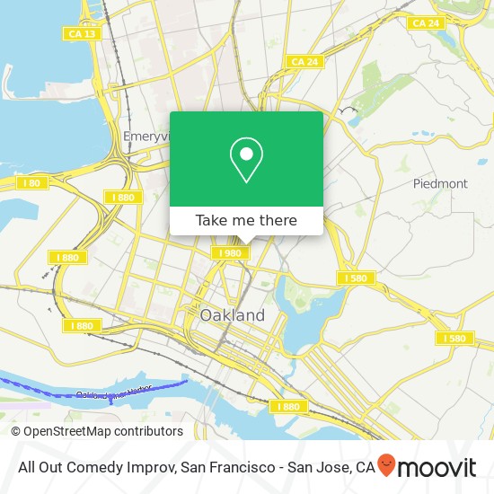 Mapa de All Out Comedy Improv