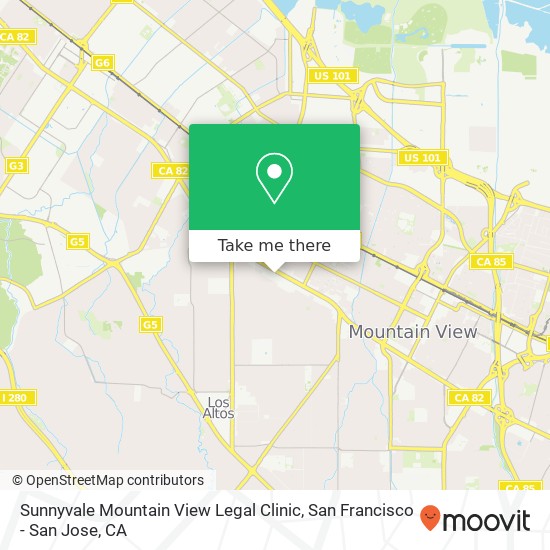 Mapa de Sunnyvale Mountain View Legal Clinic